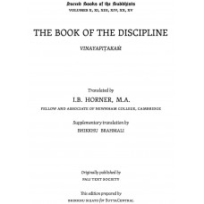 The Book of the Discipline Vinaya Pitakam