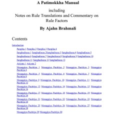 A Patimokkha Manual -  Including Notes on Rule Translations and Commentary on Rule Factors