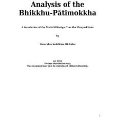 Analysis of the Bhikkhu-Pātimokkha - A translation of the Mahā-Vibhaṅga from the Vinaya-Piṭaka